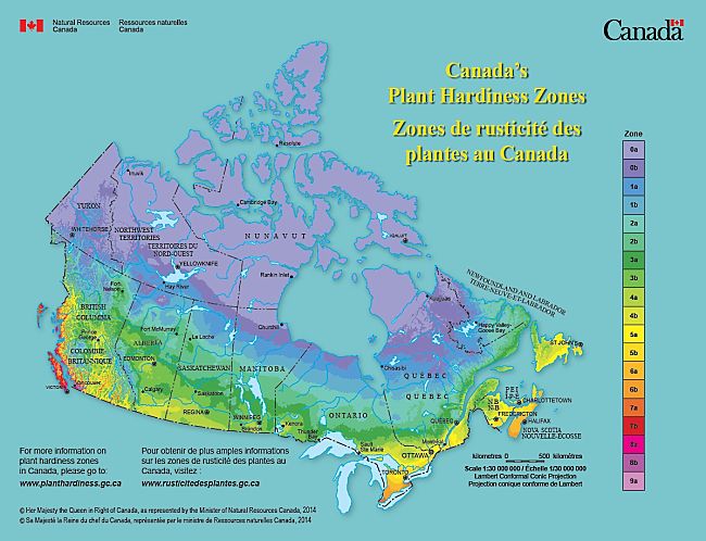 Canada Hardiness Zone Map